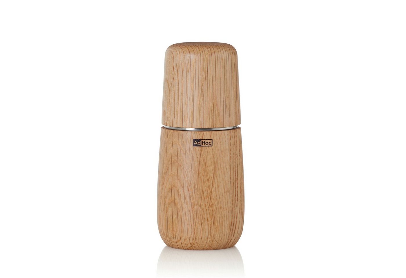 AdHoc Salz-/Pfeffermühle Yono manuell, Hochwertiges Keramikmahlwerk und edles Holzgehäuse in fließender Form