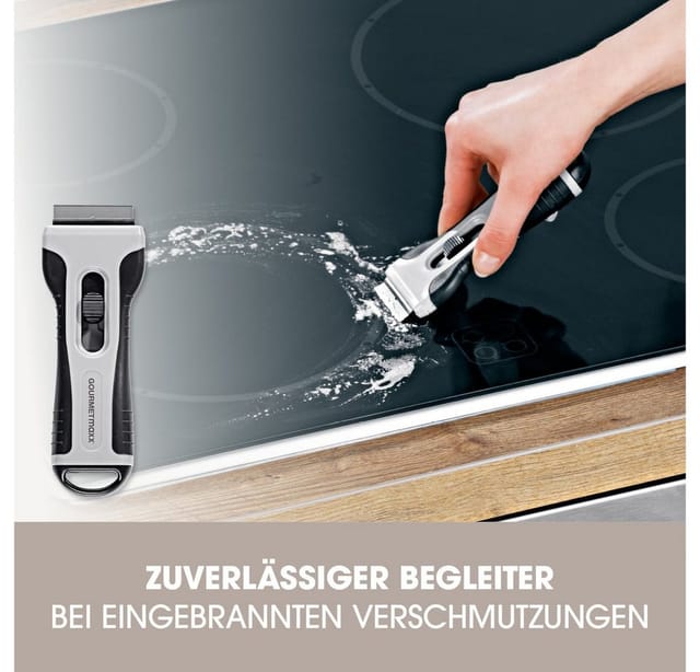 GOURMETmaxx Glasschaber Kochfeldschaber 13x5x2cm schwarz/grau Kochfeldschaber Ideal für alle glatten Oberflächen