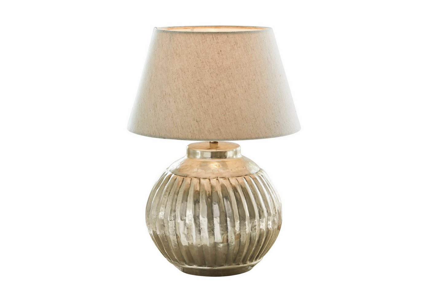 Mirabeau Tischleuchte Tischlampe Lillemor antiksilber/creme Bild 4
