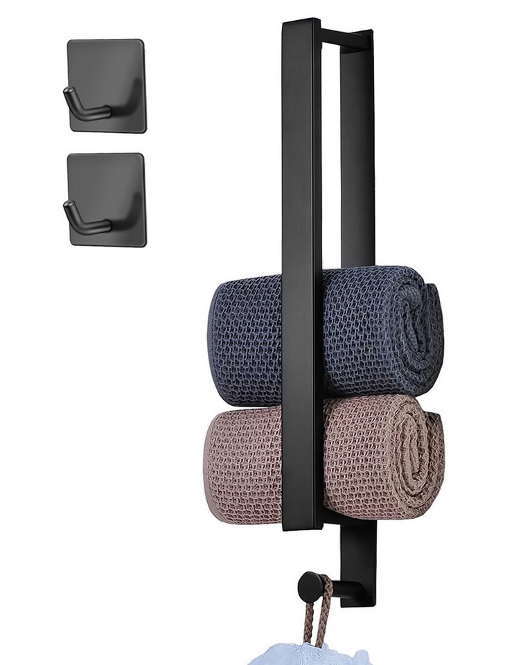 Refined Living Handtuchhaken Ohne Bohren Handtuchhalter Selbstklebend für Bad mit 2 Handtuchhaken, (40 cm, für Badezimmer und Küche, Set, Rostfreier Edelstahl,Hält Bombenfest,Schnelle Montage), 40cm Rostfreier Edelstahl,Bath Towel Holder,für Badezimmer & Küche Bild 2