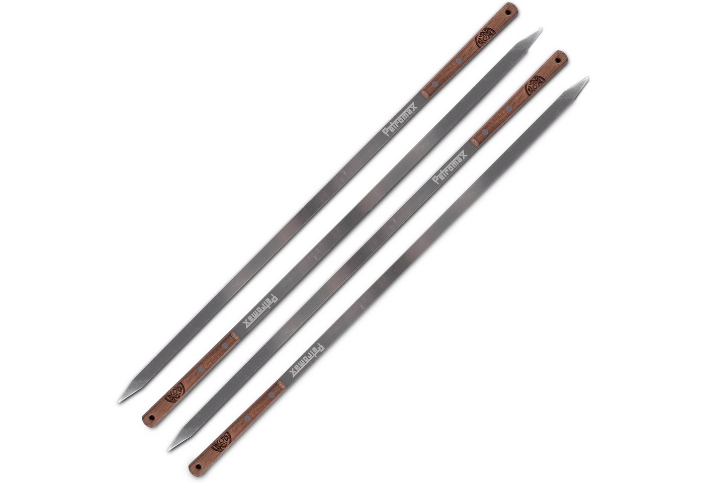 Petromax Grillspieß 4er Set, Spieß Edelstahl, Griff Walnussholz (Spar-Set, 4-St., 4 x Grillspieße), geeignet für Fleisch, Gemüse, Schaschlik, BBQ Bild 2