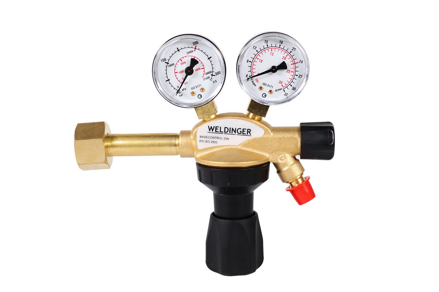 WELDINGER Druckminderer PRO Druckminderer Messing für Schutzgas Argon-/ CO2-Mehrwegflaschen Bild 3