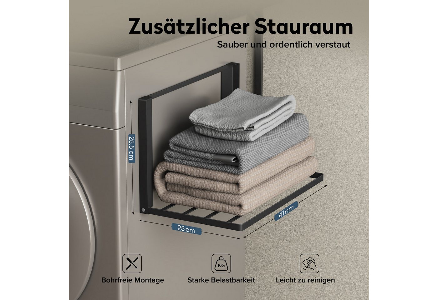 doporro Handtuchhalter Handtuchregal Magnetisch klappbar ohne Bohren aus Metall Folda-01 Bild 2