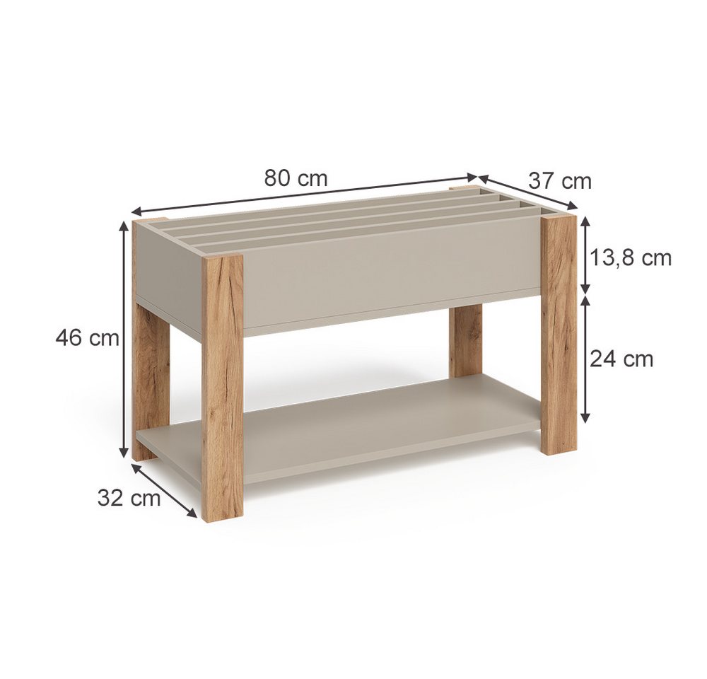 VitaliSpa® Bücherregal Malia, Cashmere/Artisan/Artisan, 80 x 46 cm, 1-tlg. Bild 4