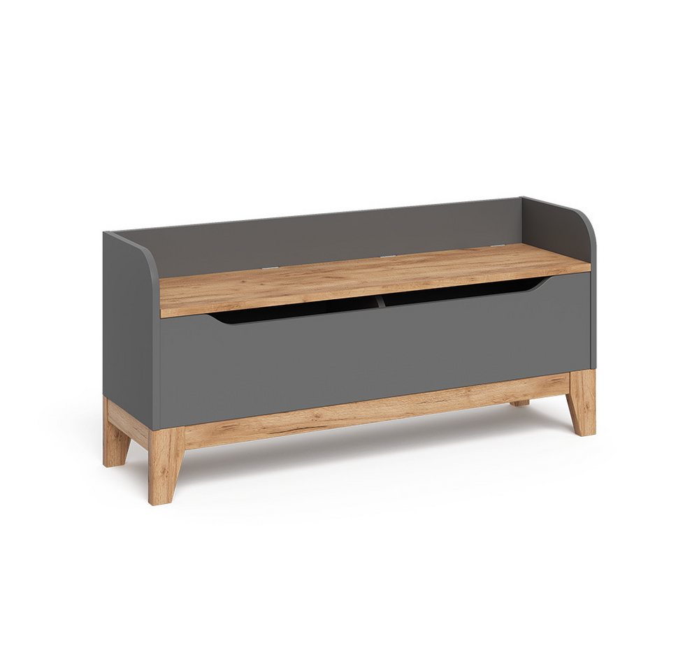 VitaliSpa® Bücherregal Malia, Grau/Artisan/Artisan, 107.2 x 50 cm mit Sitzfläche, 1-tlg. Bild 2