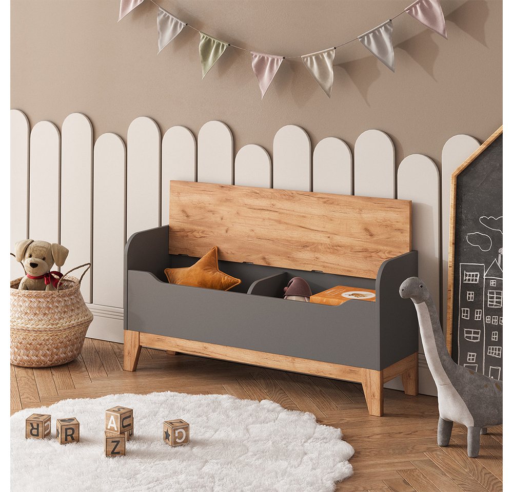 VitaliSpa® Bücherregal Malia, Grau/Artisan/Artisan, 107.2 x 50 cm mit Sitzfläche, 1-tlg. Bild 5