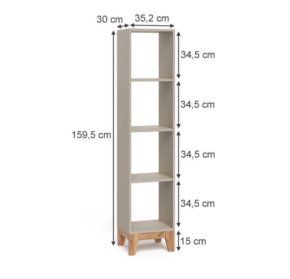 VitaliSpa® Bücherregal Malia, Cashmere/Artisan, 35.2 x 159.5 cm, 1-tlg. Bild 4