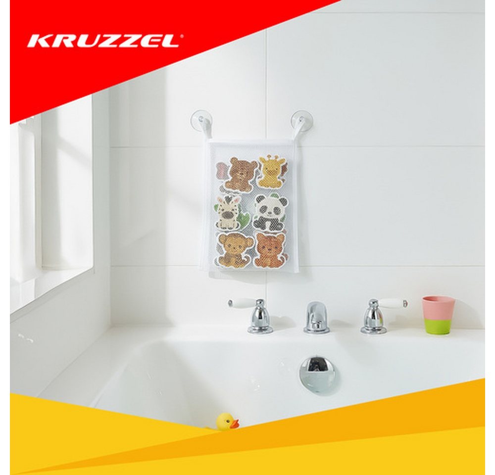 KRUZZEL Aufkleber Schaumstofftiere-Aufkleber Schaumbad, (Spar-Set, 12tlg), Fördert Fantasie sowie das Erkennen von Farben und Tieren Bild 4