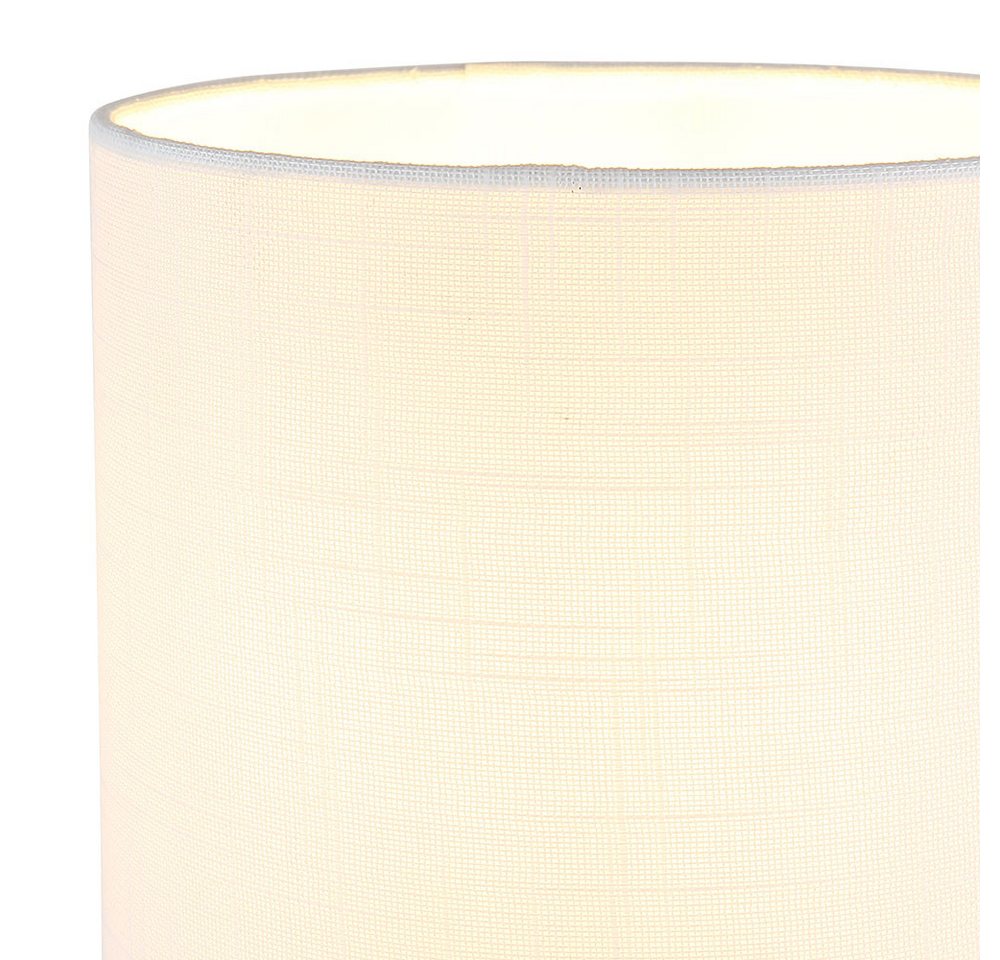 GLOBO LIGHTING Nachttischlampe, Leuchtmittel nicht inklusive, Tischleuchte Wohnzimmerleuchte Nachttischlampe silber Textil weiß Bild 3