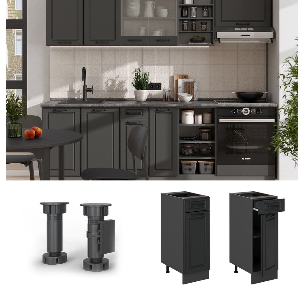 Vicco Unterschrank R-Line, Anthrazit Landhaus/Anthrazit, 30 cm ohne Arbeitsplatte (1-St) Bild 2