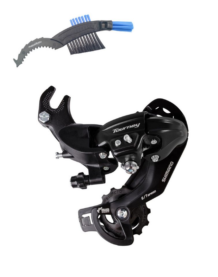 maxxi4you Schaltwerk Shimano Tourney RD-TY300B Schaltwerk 6/7-fach SGS mit Halter inkl. KB