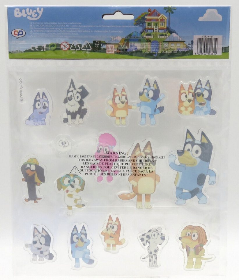 Bluey Fenstersticker wiederverwendbare Fensterdeko für Kinderzimmer und glatte Flächen Bild 2