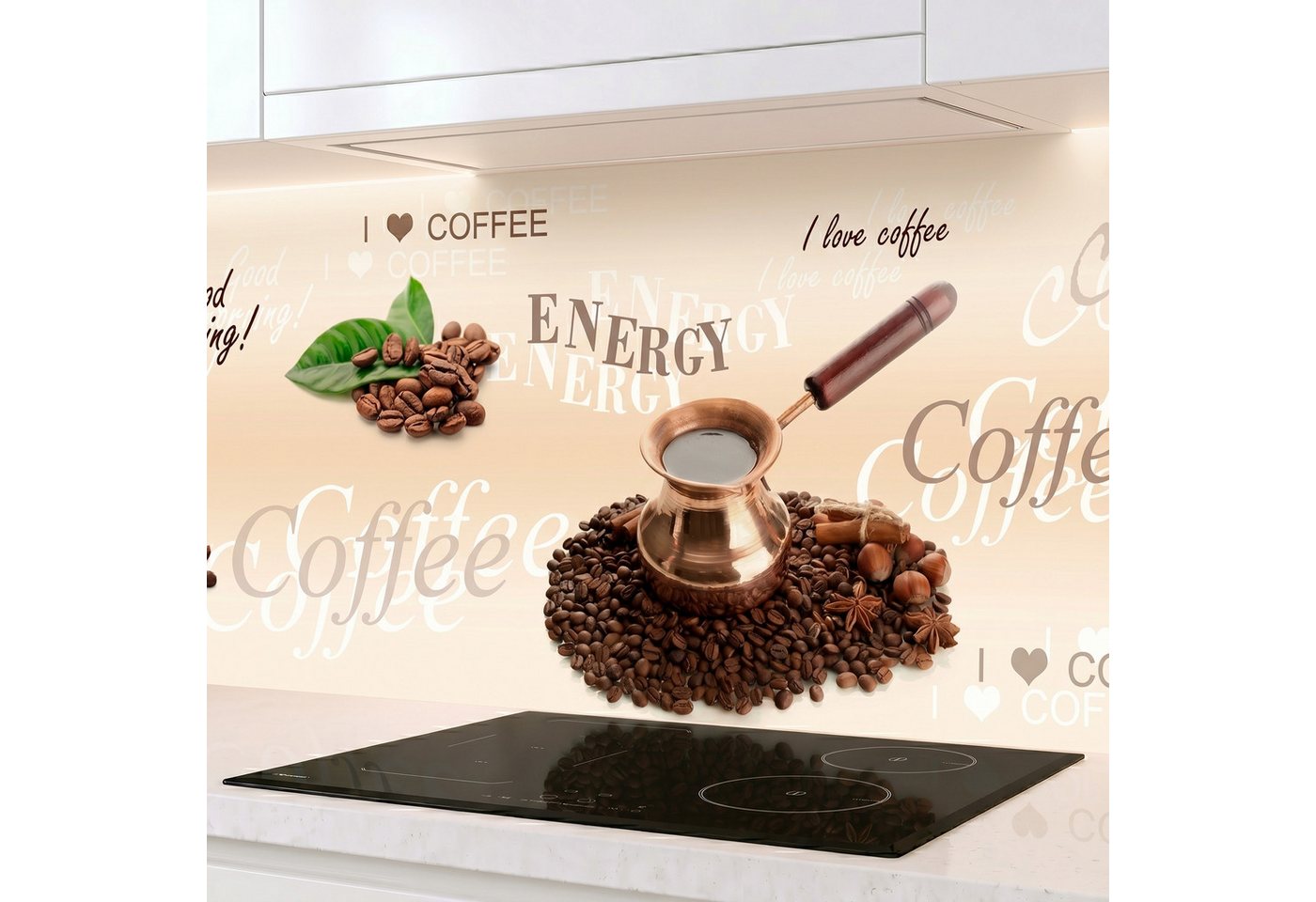 Rodnik Küchenrückwand Coffee, monolithische ABS-Platte mit Direktdruck, formstabil und langlebig