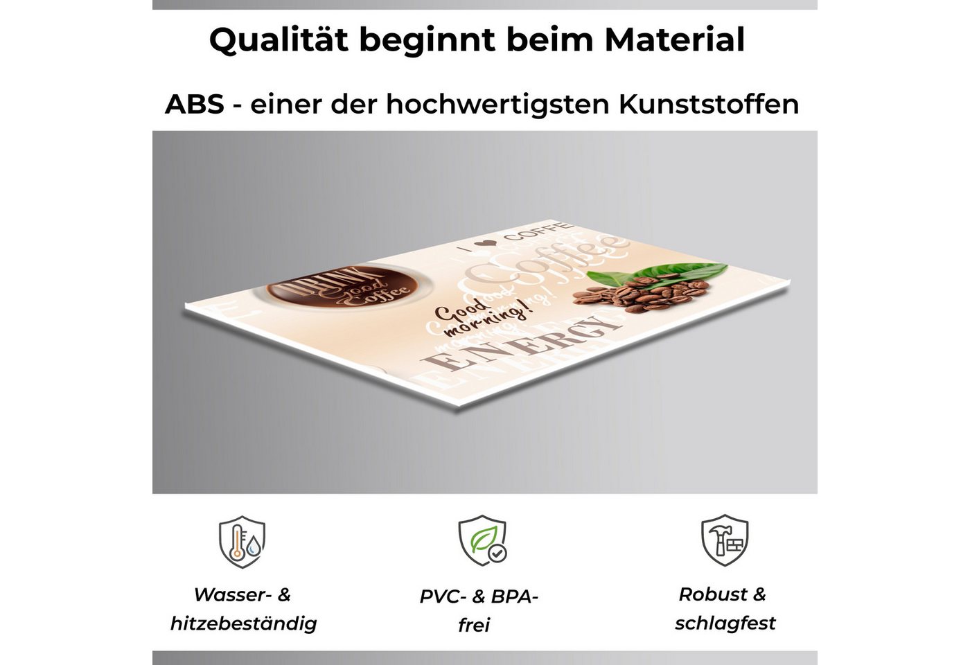 Rodnik Küchenrückwand Coffee, monolithische ABS-Platte mit Direktdruck, formstabil und langlebig Bild 3