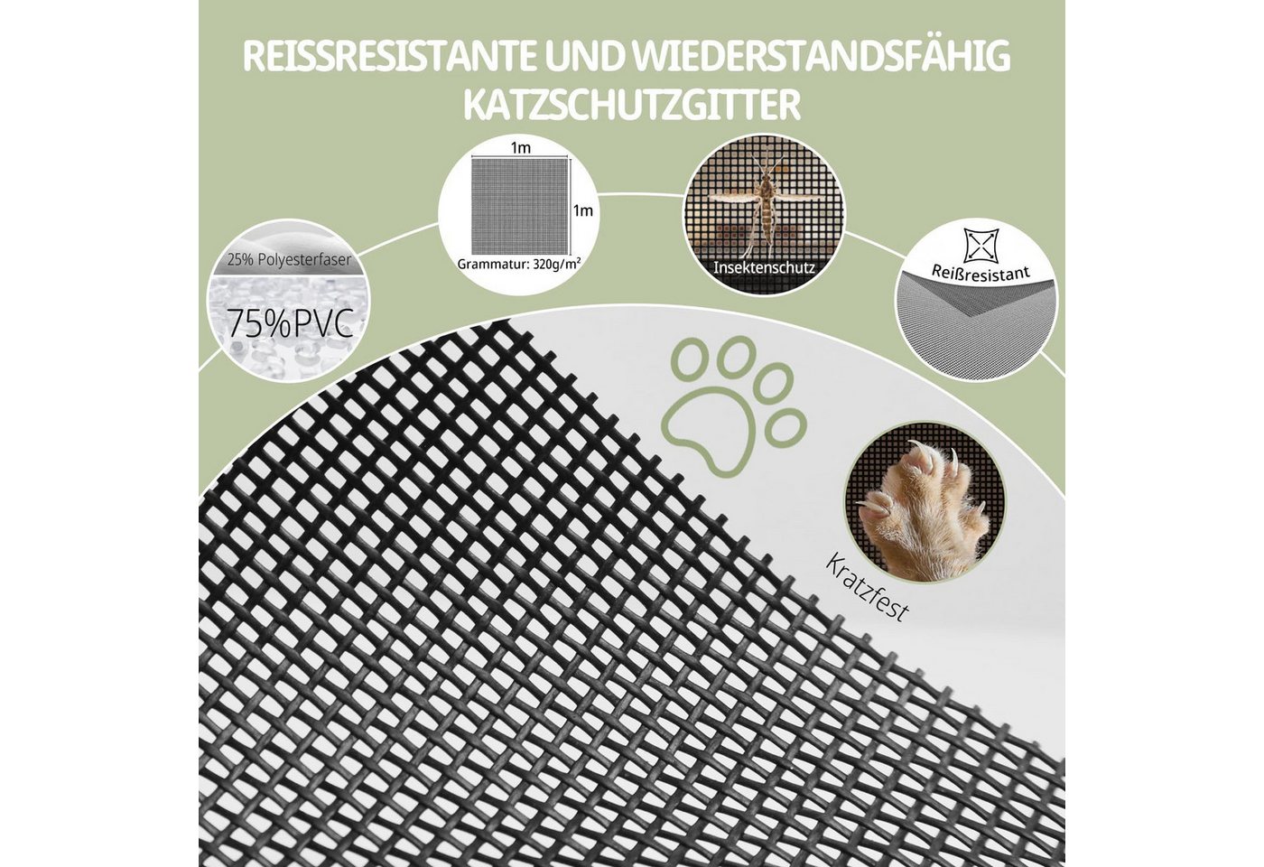 Ledander Insektenschutz-Fensterrahmen Katzennetz Fenster, Insektenschutz an Fenster Bausatz Bild 2