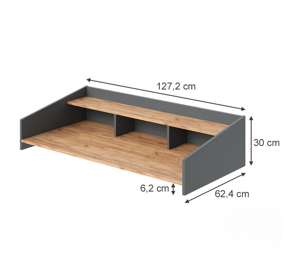 Vicco Waschmaschinenumbauschrank Viktor, Goldkraft Eiche/Anthrazit, 127.2 x 30 cm (1-St) Bild 3
