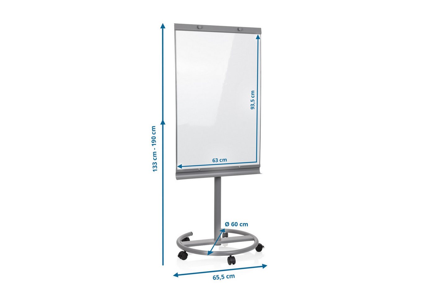 hjh OFFICE Magnettafel Whiteboard Multiboard Stahl, 2-in-1 Flipchart und Whiteboard Bild 2