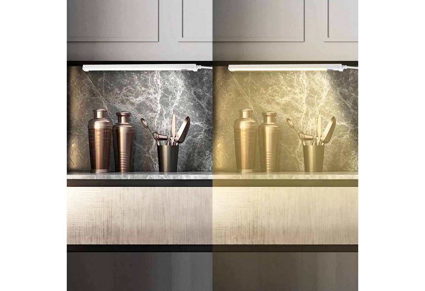 Sunicol LED Unterbauleuchte Sensor-Schalter, Farbe veränderbar, für Schrank Bad-Beleuchtung, Warmes Weiß, USB Bild 3