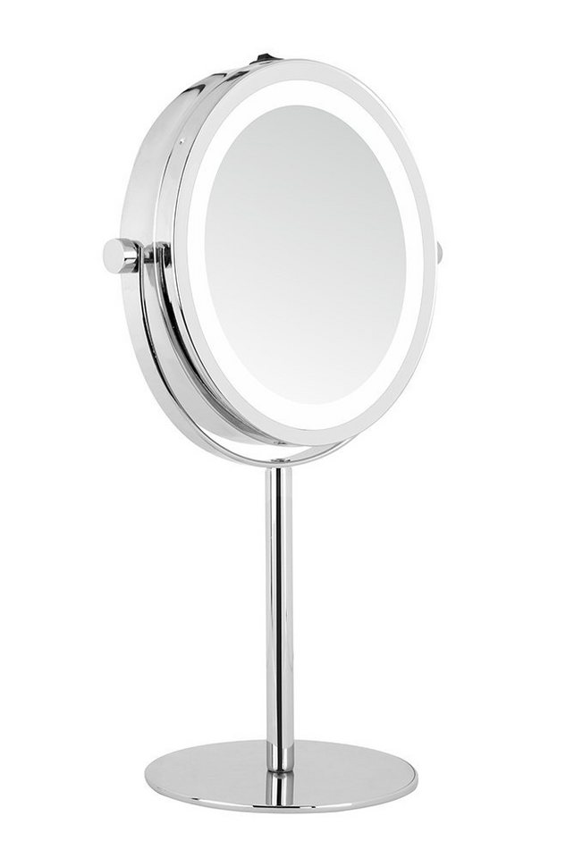 DEUSENFELD Kosmetikspiegel SL10CB Stand-Kosmetikspiegel (Standspiegel), LED Beleuchtung, 10x-Vergrößerung + Normal, für 4xAAA Batterien Bild 5