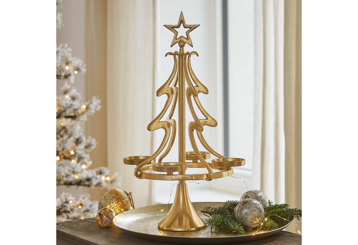 Mirabeau Adventskranz Adventskranzständer Gaetana gold Bild 3