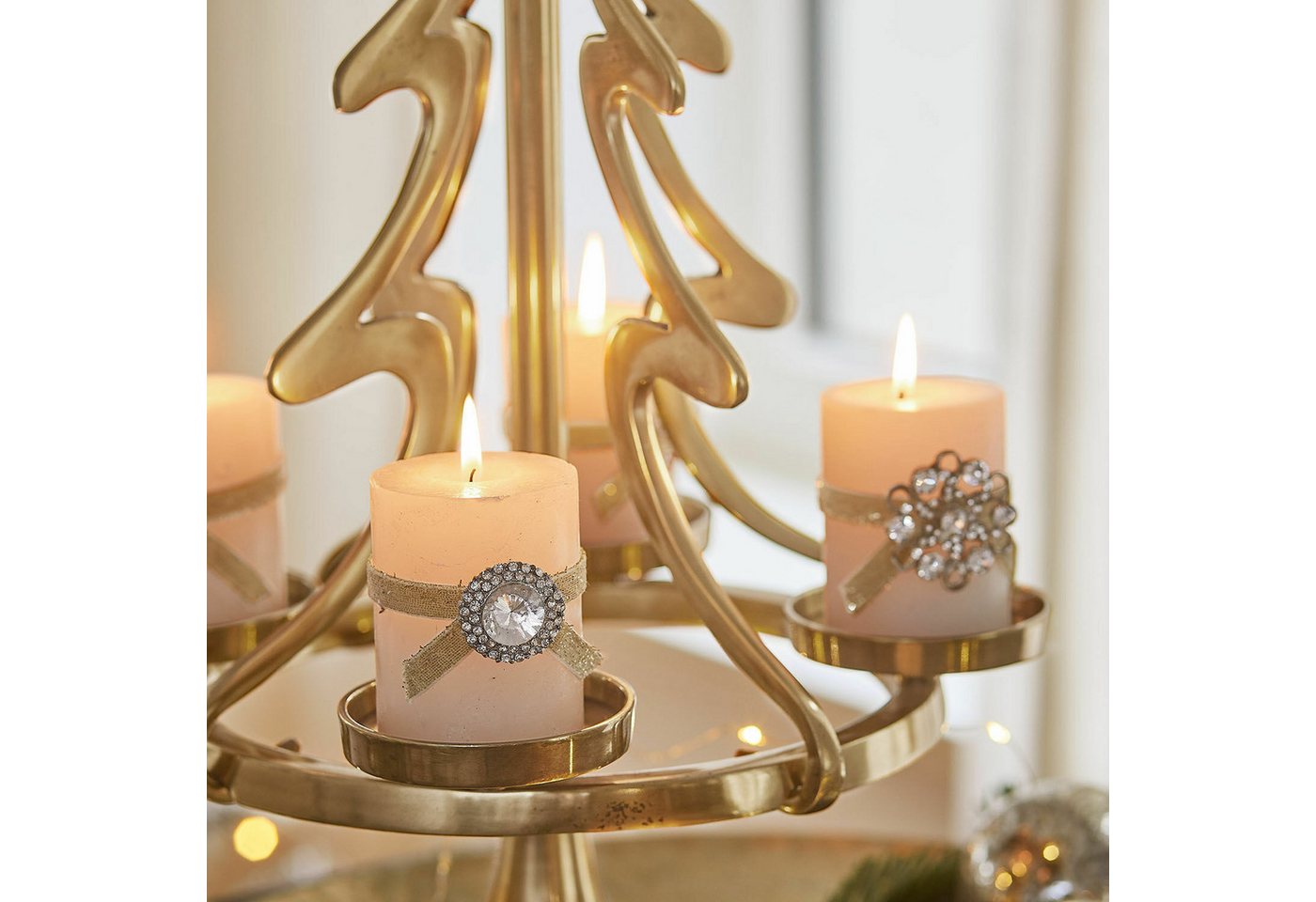 Mirabeau Adventskranz Adventskranzständer Gaetana gold Bild 5