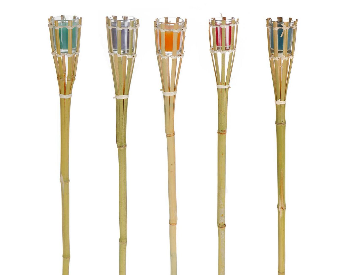 Bubble-Store Gartenfackel Bambus Gartenfackel 5er Set, Kerze mit Citronella Duft im Glas, Kerze, Gartenfackel für Draußen Bild 4