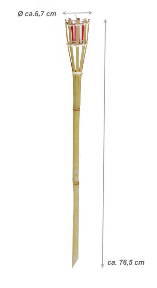 Bubble-Store Gartenfackel Bambus Gartenfackel 5er Set, Kerze mit Citronella Duft im Glas, Kerze, Gartenfackel für Draußen Bild 5
