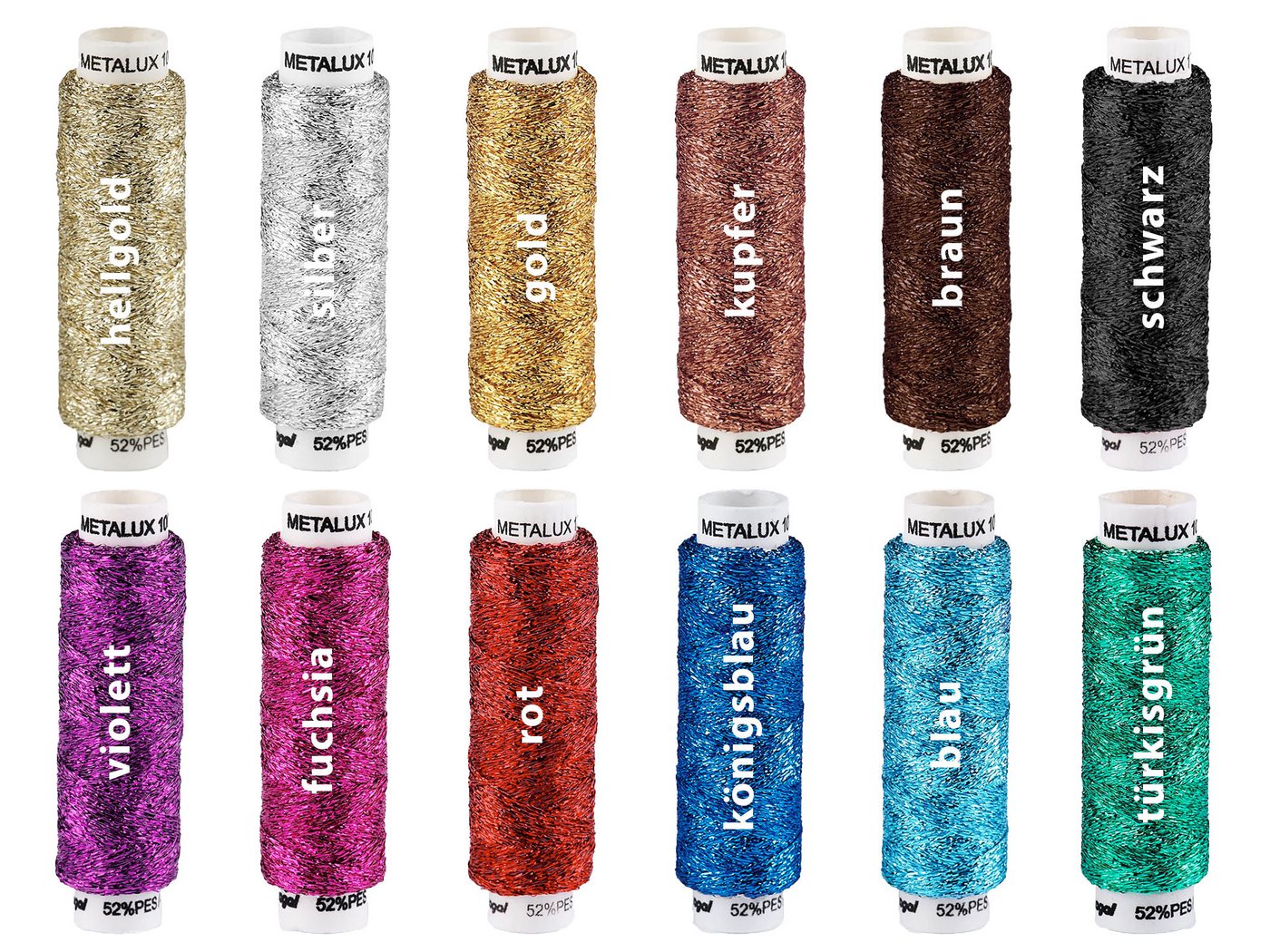 maDDma 100m / 1 Spule Metallgarn Nähgarn metallic Faden Effekt Applikation Nähgarn, 100 m, hellgold