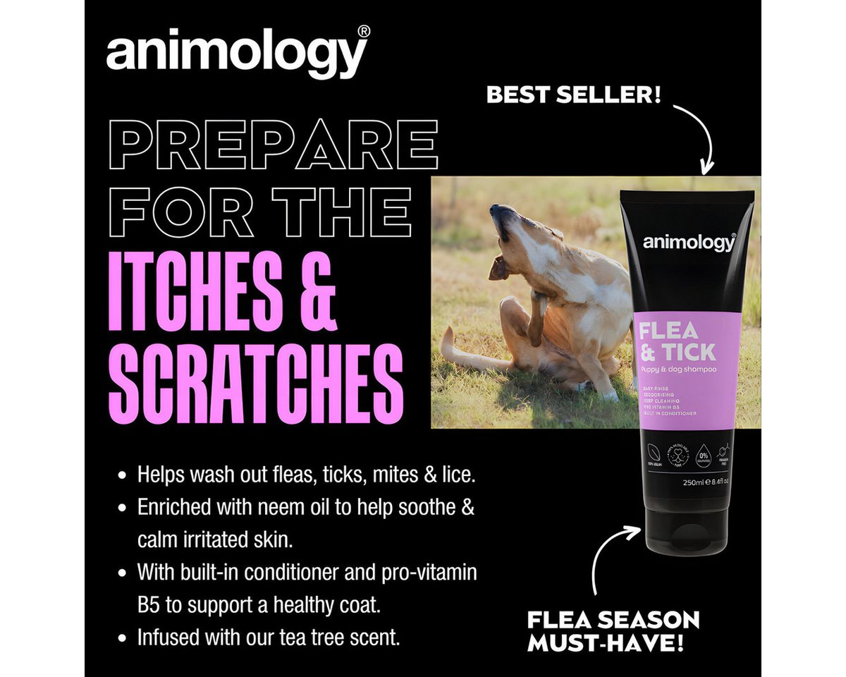 Animology Zeckenschutzmittel Floh- und Zecken Hundeshampoo 250 ml