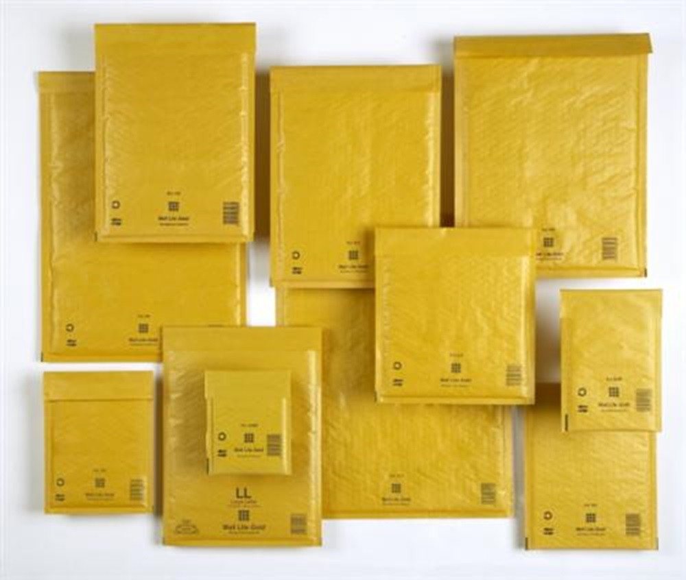 SEALEDAIR Versandtasche 100 MailLite Luftpolster Versandtaschen Luftpolsterumschlag D 4 Gold, Verschluss ist Haftklebend