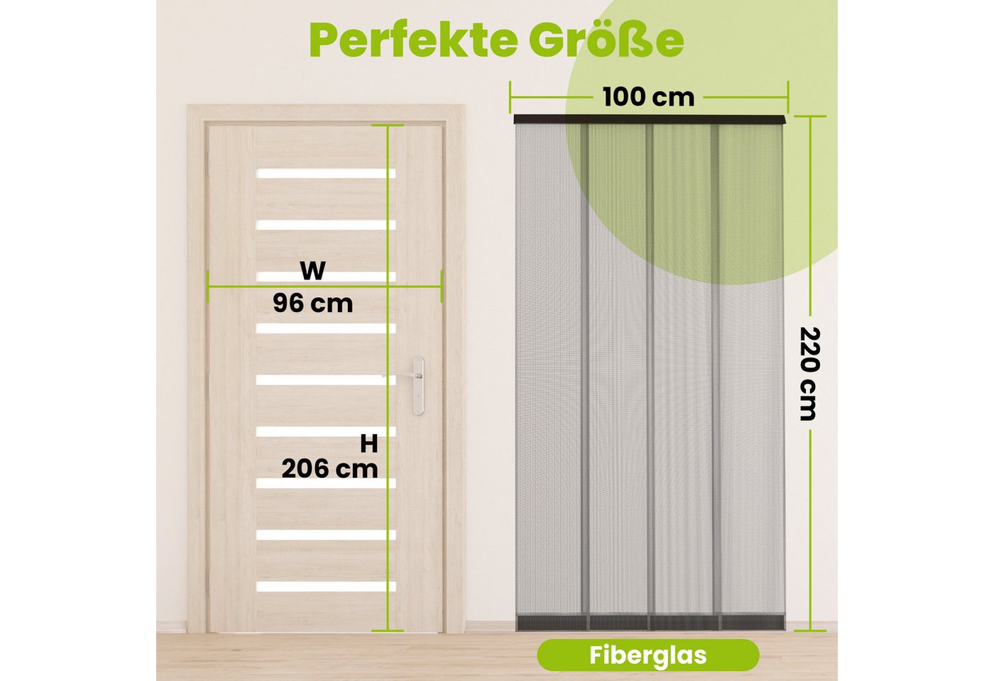 Waidmeister Insektenschutz-Vorhang Waidmeister Tür Vorhang Basic anthrazit 100x220 Klettband, (1-St) Bild 2