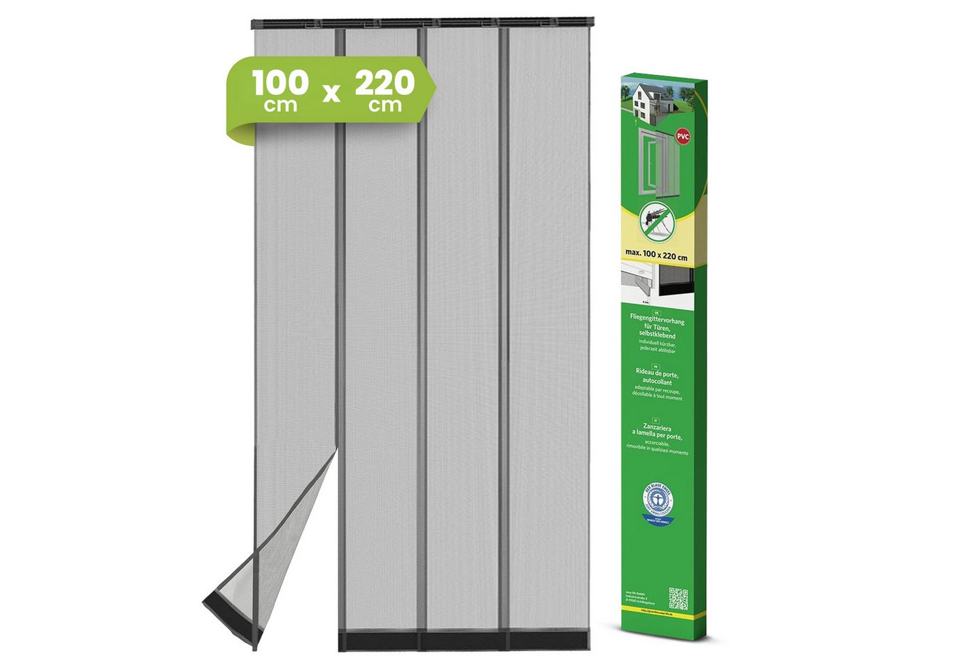 Waidmeister Insektenschutz-Vorhang Waidmeister Tür Vorhang Basic anthrazit 100x220 Klettband, (1-St) Bild 3