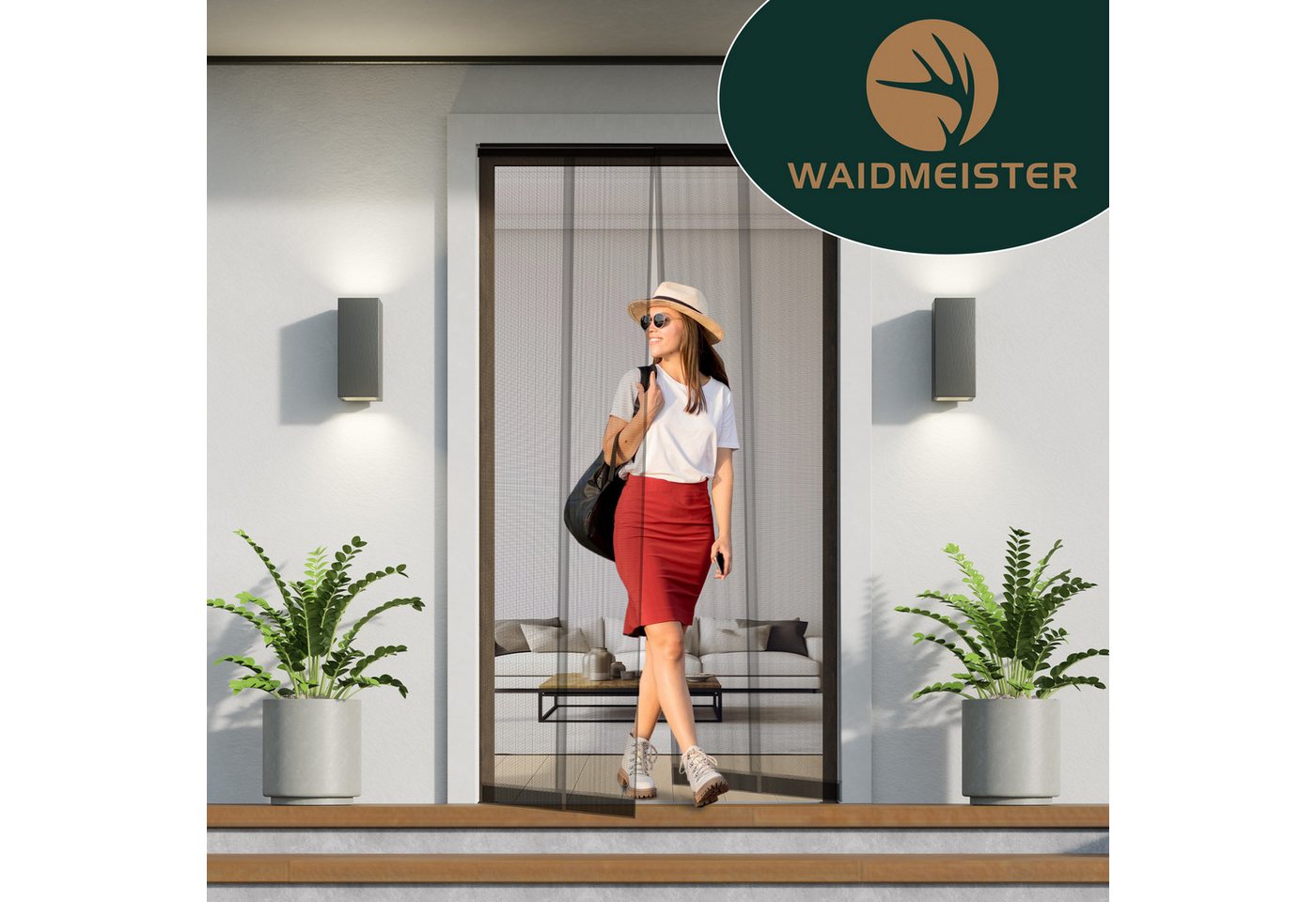 Waidmeister Insektenschutz-Vorhang Waidmeister Tür Vorhang Basic anthrazit 100x220 Klettband, (1-St) Bild 5