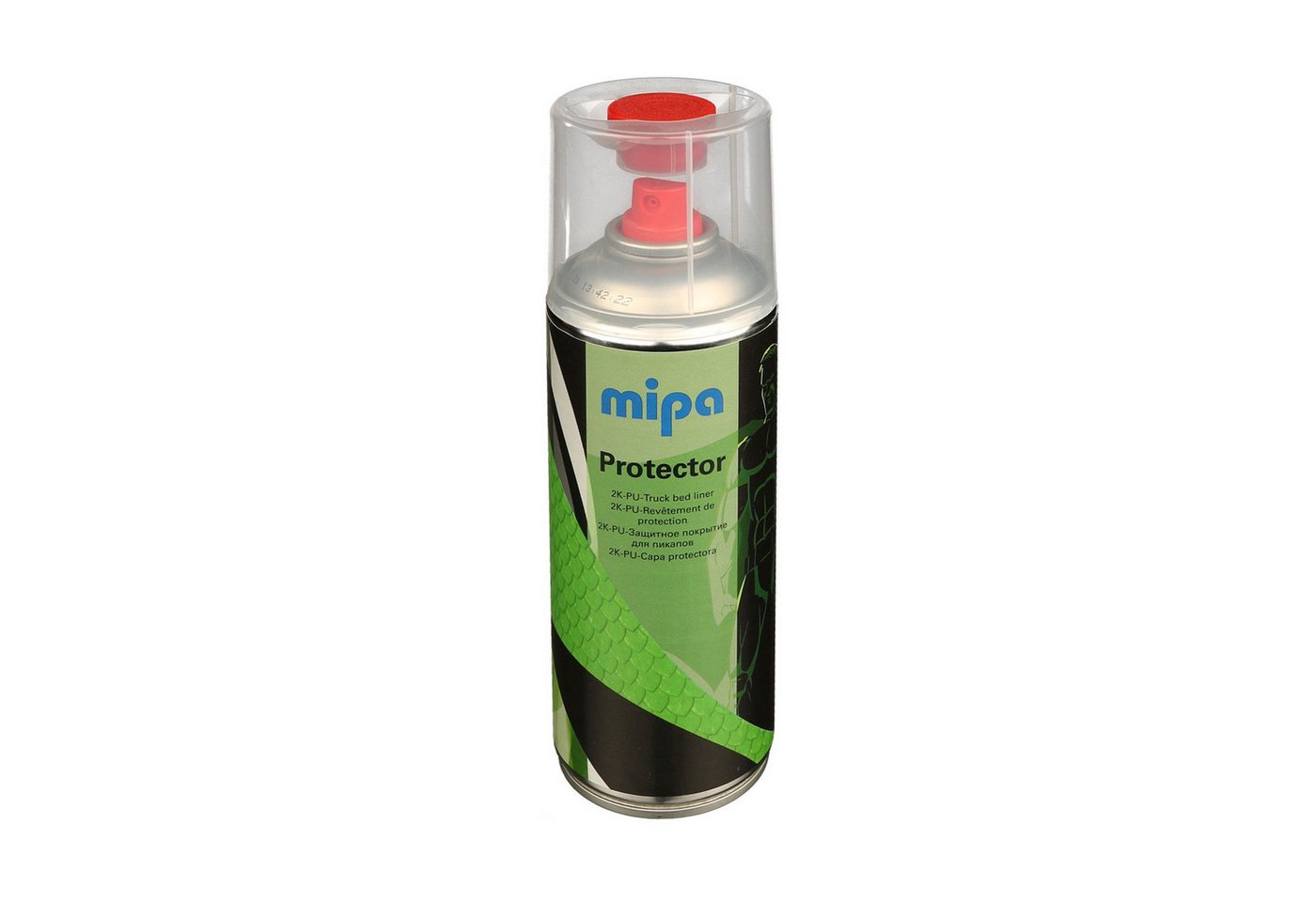 MIPA Sprühlack MIPA Protector 2K-Spray inkl. Härter schwarz, Struktur- & Schutzlack, Hohe UV-Beständigkeit, Schlag- & Kratzfestigkeit, geräuschhemmend