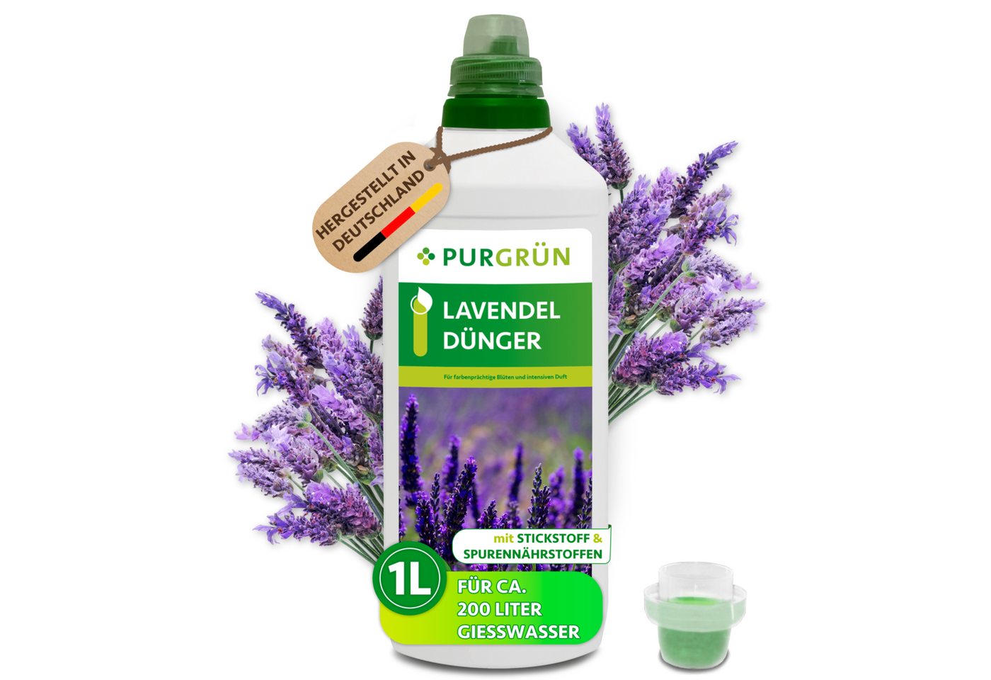 Purgrün Blumendünger Lavendel Dünger, NPK 6+6+8, Kalium, Duftförderung, 1L, Flüssigdünger, 1-St., 1 Liter Bild 2