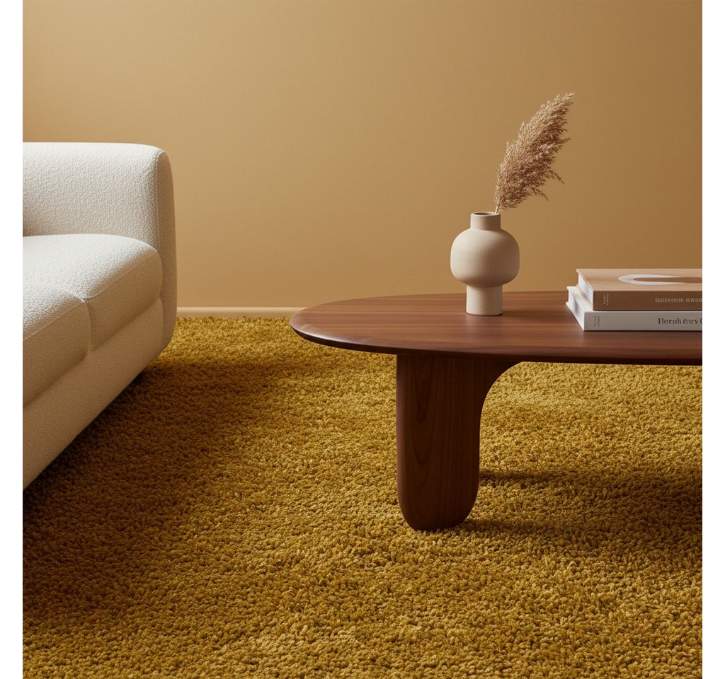 KADIMA DESIGN Teppich SPREE Shaggy Langflor Wohnzimmer Schlafzimmer Waschbar Esszimmer, Läufer, Höhe: 32 mm, Gold, 60x110 cm, Wohnzimmerteppich Strapazierfähig Waschbar Bild 3
