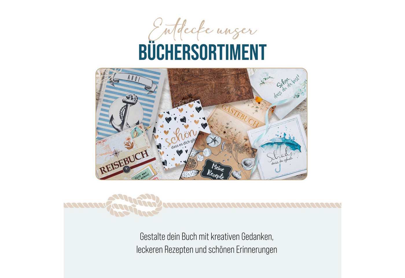 Logbuch-Verlag Notizbuch Gästebuch Kraftpapier-Optik braun weiß leeres Buch Hardcover 21 x 21 Bild 2