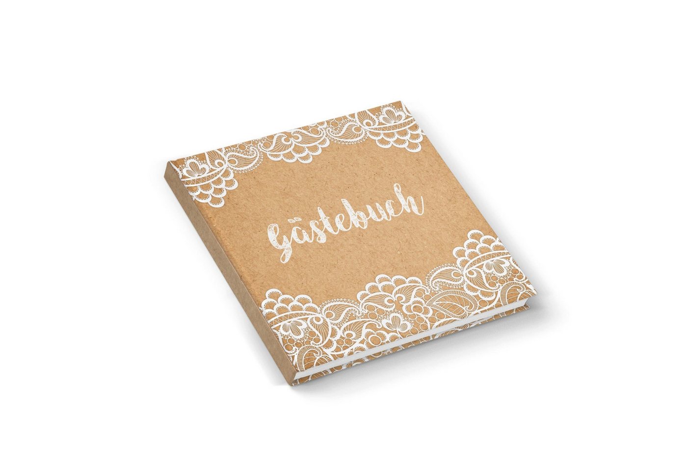 Logbuch-Verlag Notizbuch Gästebuch Kraftpapier-Optik braun weiß leeres Buch Hardcover 21 x 21 Bild 3