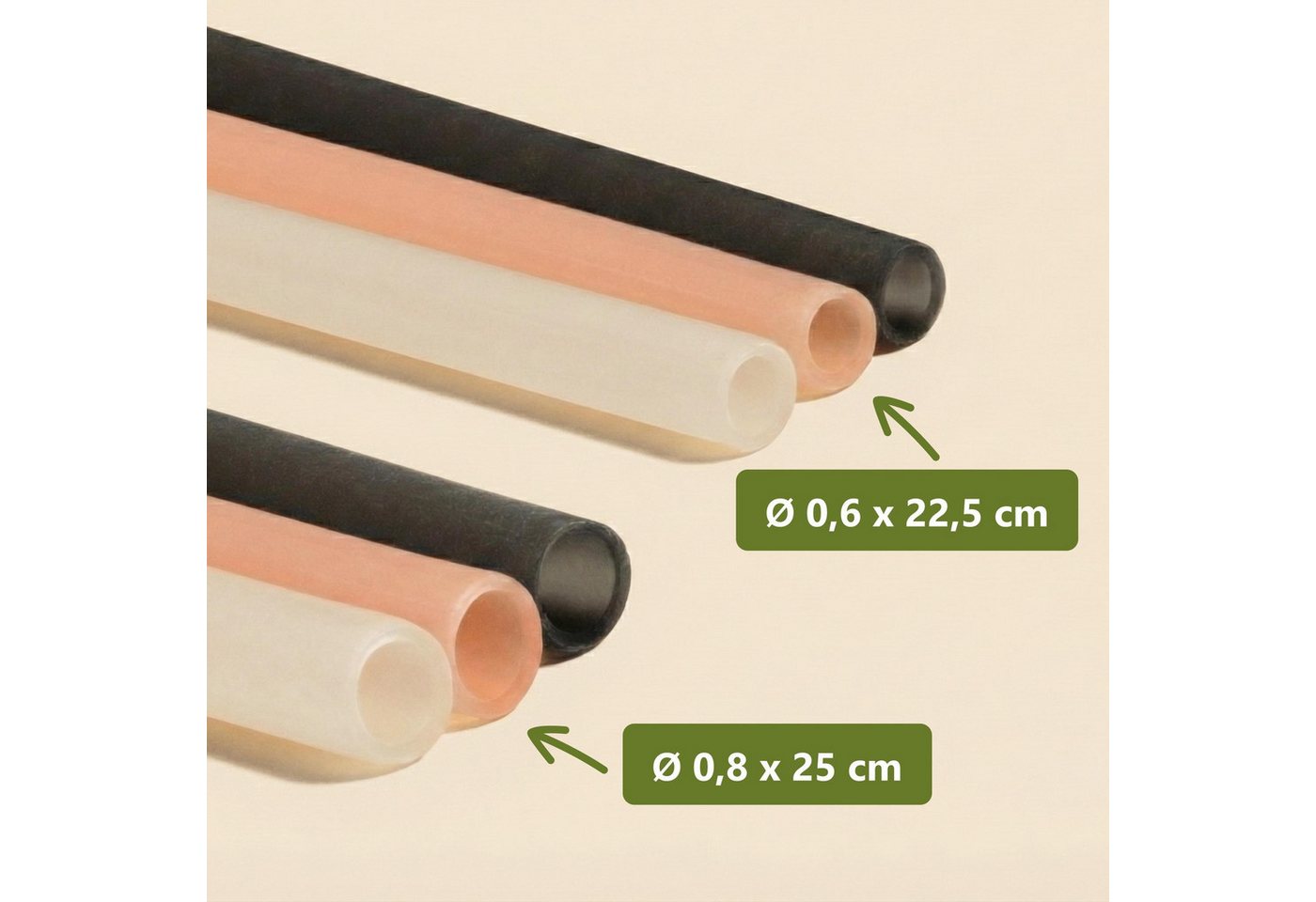 wisefood Trinkhalme 30-tlg., Essbare Reisstrohhalme, weiß, Ø 0,6 x 22,5 cm, (30-tlg) Bild 3