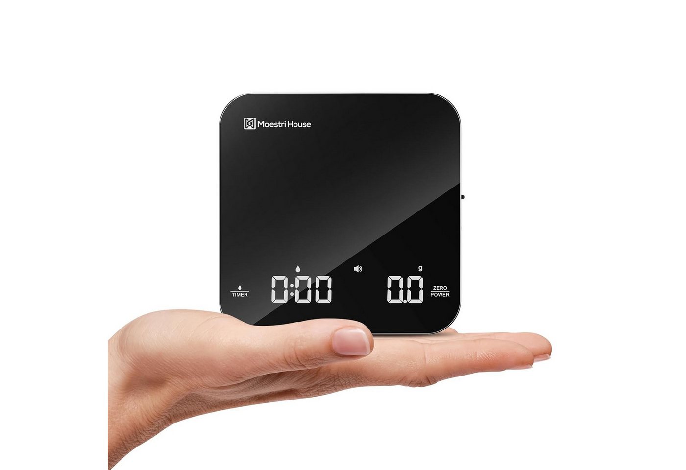 Maestri House Küchenwaage Mini-Kaffeewaage mit Timer, USB-C-wiederaufladbare Espressowaage, (USB-C-wiederaufladbare Espressowaage tragbare digitale Küchenwaage), 2 kg/0,1 g Bild 4