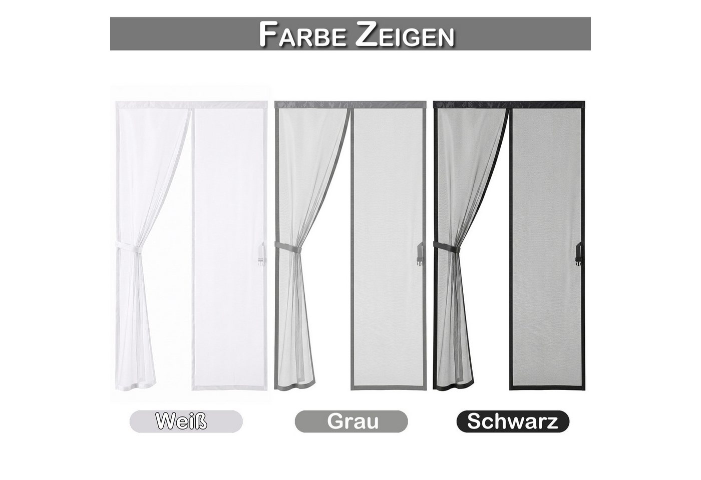 Lapalife Insektenschutz-Tür Magnet Fliegengitter Tür, Balkontür Insektenschutz, Selbstschließend, Ohne Bohren mit Klettverschluss, kinder & haustierfreundlich, 3 Farben Bild 4