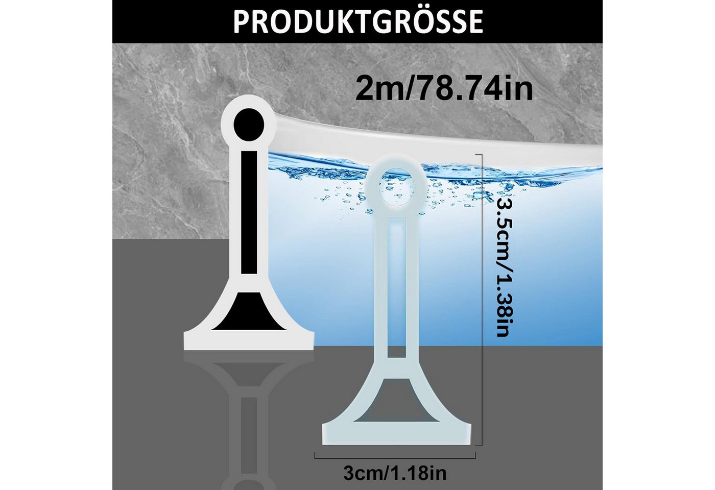 Zyronn Duschdichtung 2 m Duschdichtung, selbstklebender Spritzschutzstreifen, 3,5 cm hoch, Gummi-Duschdichtungsstreifen, wasserdichter Streifen Bild 5