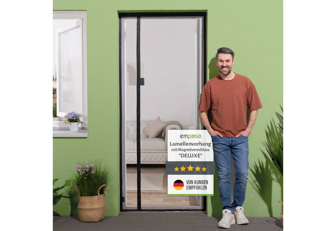 empasa Insektenschutz-Vorhang "DELUXE" seitlich, (1-St), Lamellenvorhang seitlicher Eingang - mit Magnetverschluss Bild 3