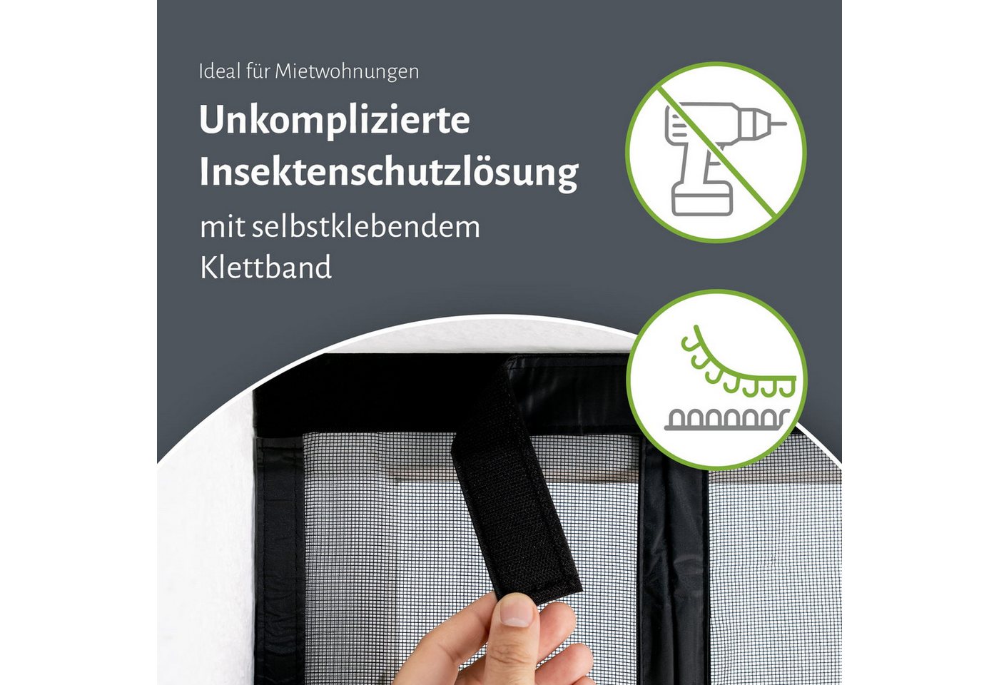 empasa Insektenschutz-Vorhang "DELUXE" seitlich, (1-St), Lamellenvorhang seitlicher Eingang - mit Magnetverschluss Bild 4
