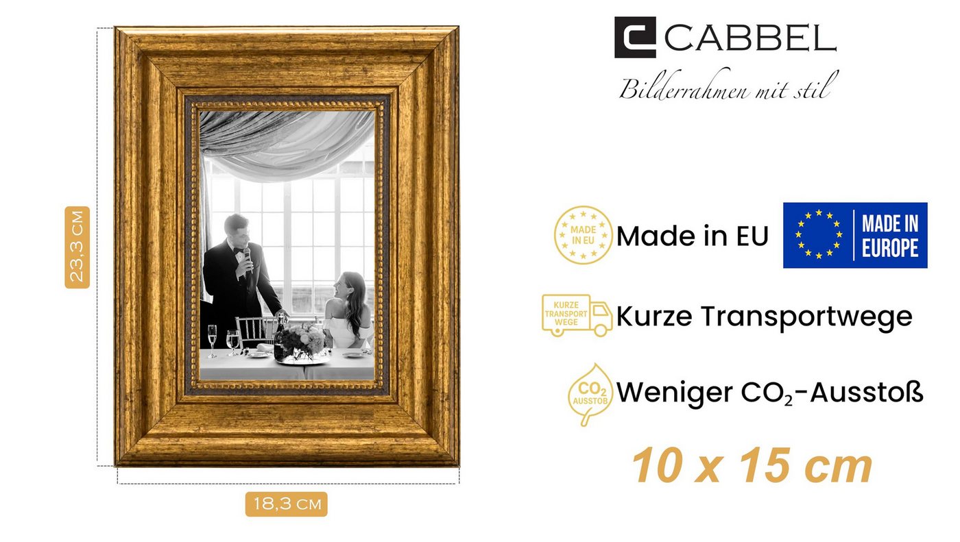 CABBEL Bilderrahmen Vintage Barock-Bilderrahmen Gold & Silber, Wohnzimmer, viele Größen, für 1 Bilder (1 St), 10x15 cm Vintage Barock Ornament Fotorahmen Gold Bild 4
