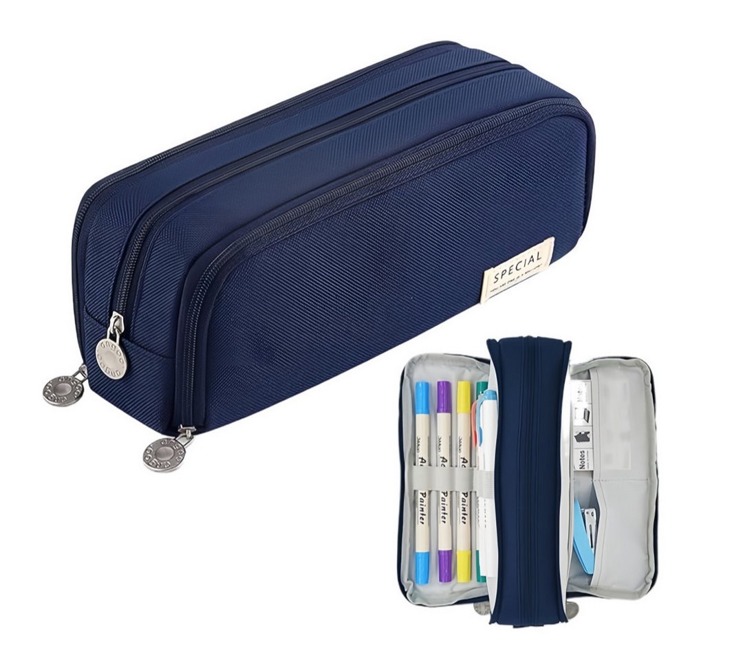 FOUORTUNATE-BEE Federmäppchen Federmäppchen 3 Fächer Großes Stifteetui Mäppchen Schule Büro, Für Schule Büro Studium Kosmetik Reise Schlampermäppchen Set