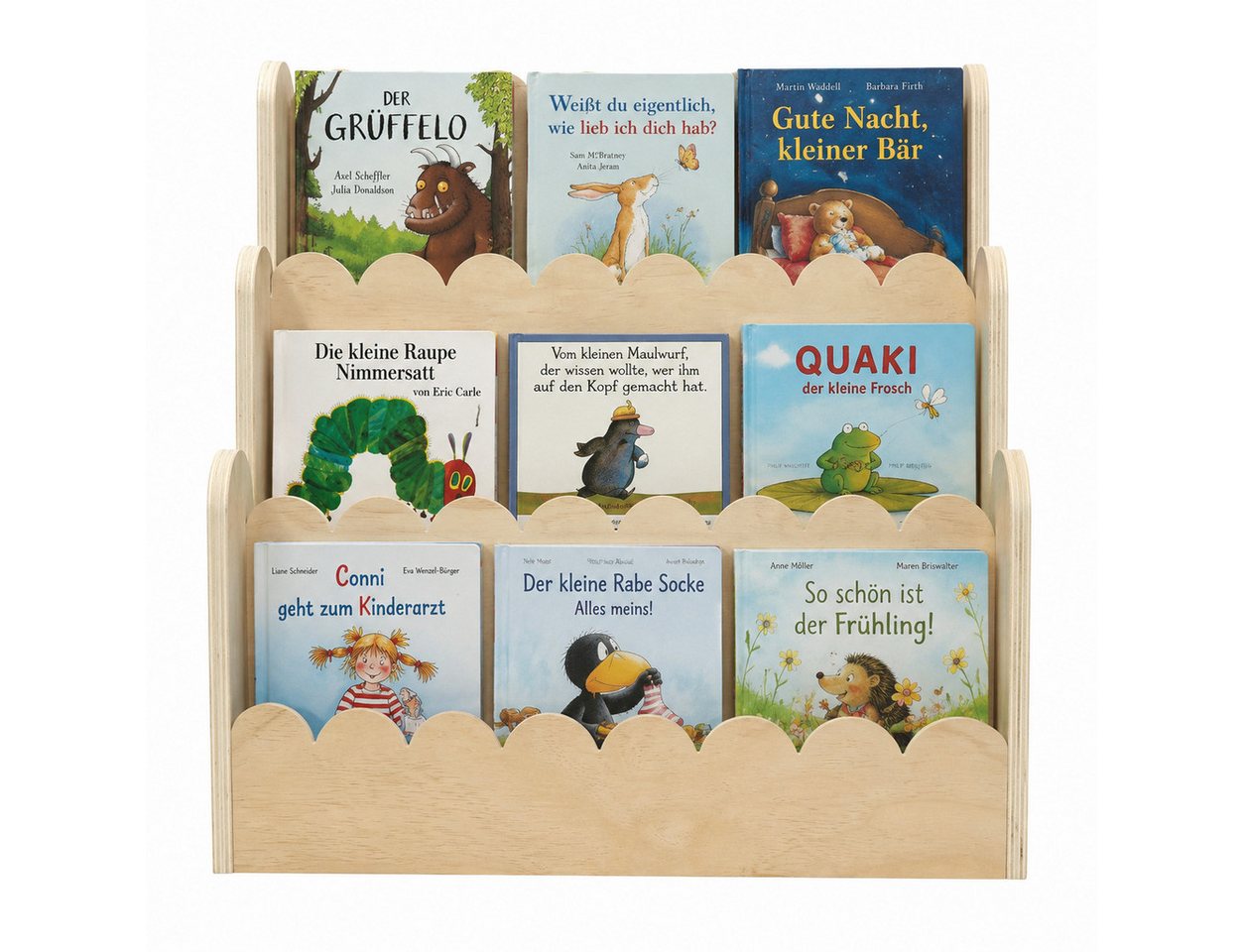 Little Goldie Bücherregal Montessori Bücherregal Holz für Kleinkinder 55x27x55 o. 75x27x70 cm Bild 4