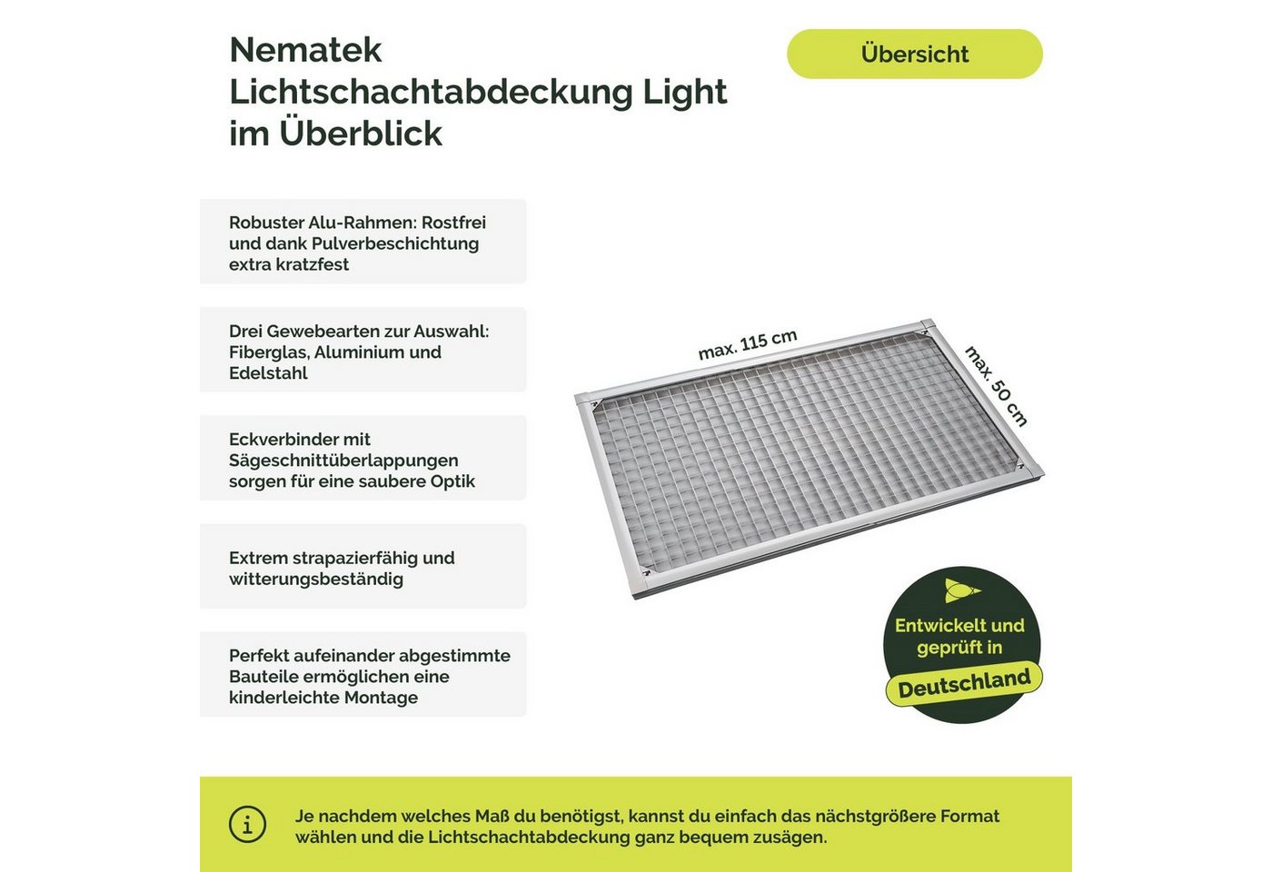 Nematek Lichtschachtabdeckung Nematek® Insektenschutz Fliegengitter für Kellerschachtabdeckung Bild 4