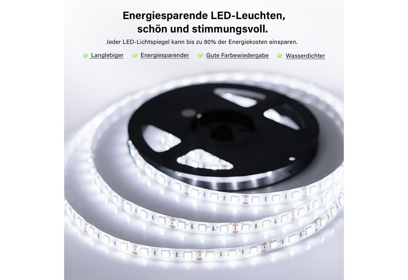 SONNI Badspiegel Badspiegel mit Beleuchtung Wandspiegel 60 x 40cm Led Badspiegel, Kaltweiß Wandschalter Badspiegel mit Licht IP44 Bild 3