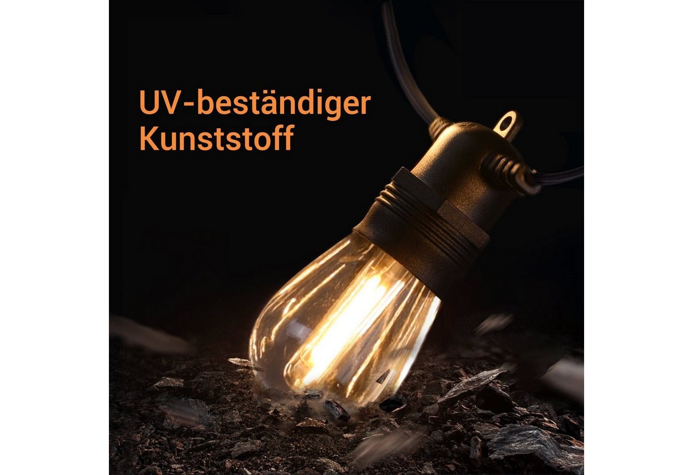 Quntis Lichterkette outdoor strom 16/31m led lichterkette für außen erweiterbare, lichtkette terasse Balkonlampen Gartenlampen biergarten lichterketten
